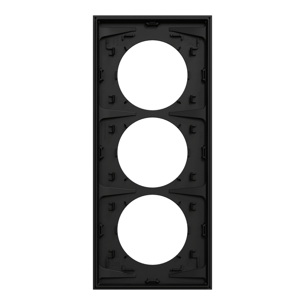 Schneider - Odace 2025 - LOT de 5 Plaques de finition 3 postes entraxe spécifique 57mm - Noir onyx - Réf : S940716 x 5 - Vue de dos