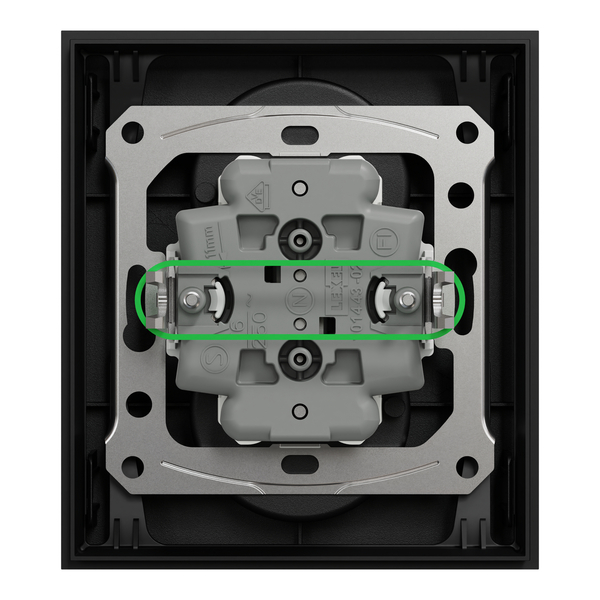 Schneider - Odace 2025 - LOT de 5 Double prise de courant 2P+T avec plaque - 1 poste - Noir onyx - Réf : S941089 x 5 - Vue de dos