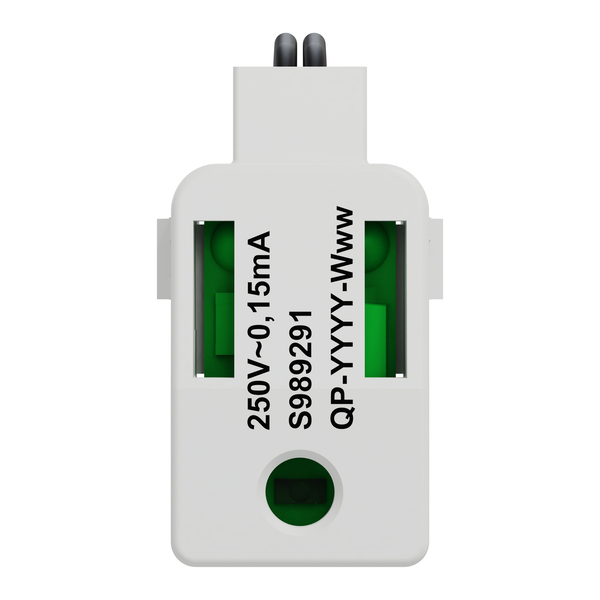Schneider - Odace 2025 - LED verte 0,15mA 250V à câbler - lumineux/témoin - pour enjo à voyant - Réf : S989291 - Vue de face