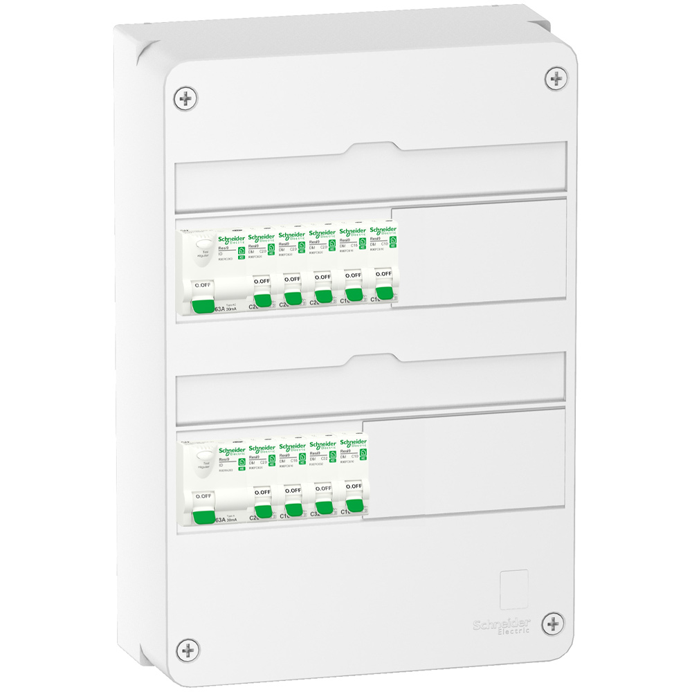 Schneider - Tableau électrique pré-équipé et pré-câblé pour T1/T2 - Rési9 - 13 modules - 2 Rangées - XP - Réf: SCHTABLEAUT2