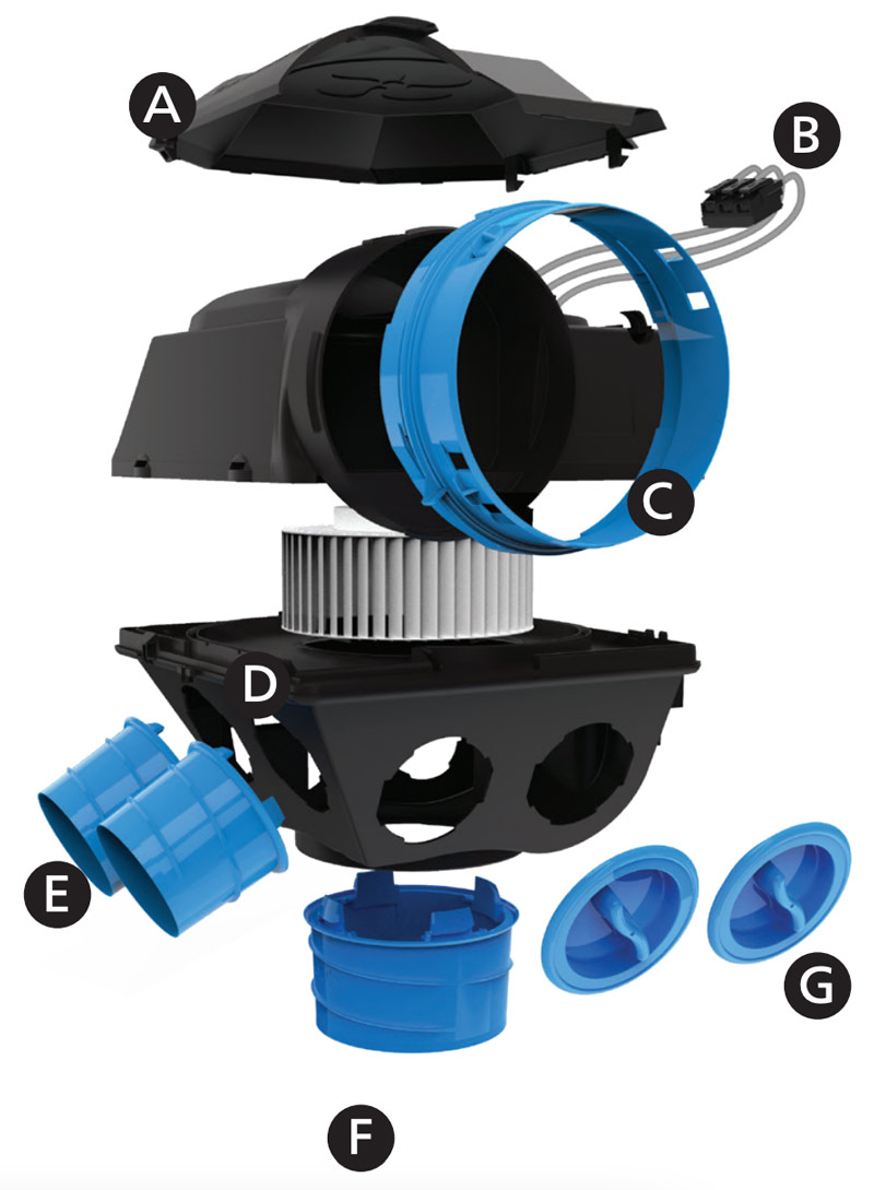 Atlantic - Kit VMC Hygrocosy - Simple flux hygroréglable 6 sanitaires + 3  bouches à piles - 231m³/h - Réf : 412292 - ELECdirect Vente Matériel  Électrique