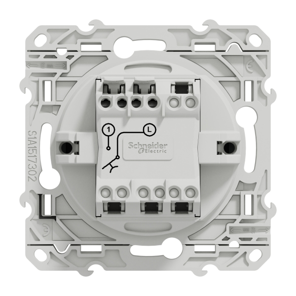 Schneider - Bouton poussoir Odace face arrière - Anthracite - 10A - 250V - Bornes auto - Réf : S540206